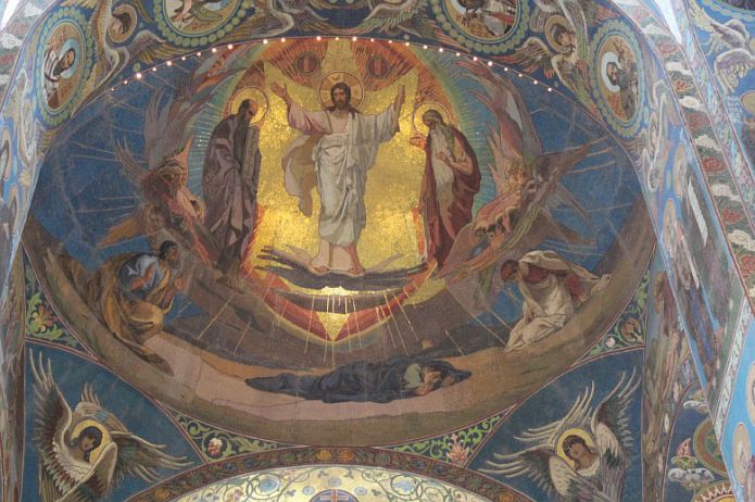 Храм Воскресения Христова, Спас На Крови - фрагмент пространста  внутри купола храма