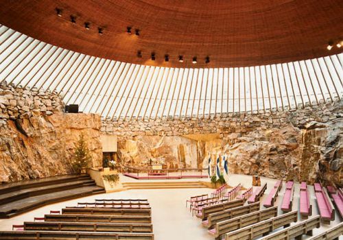 Церковь в скале -Темппелиаукио, Хельсинки, Финляндия