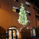 Фестиваль в Риге -  Путь Рождественских елок ( изображение елки спроецированное на стене дома)